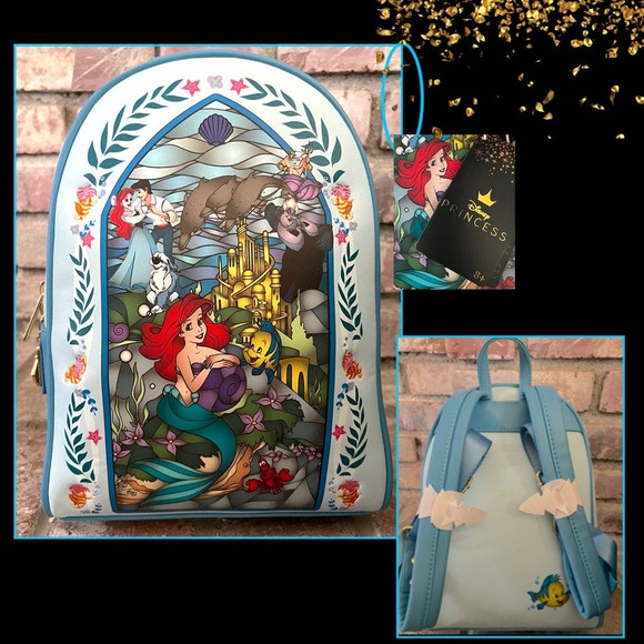 Disney X Loungefly Handbags - Loungefly Disney Little Mermaid Mini Backpack Princess Series Stained Glass